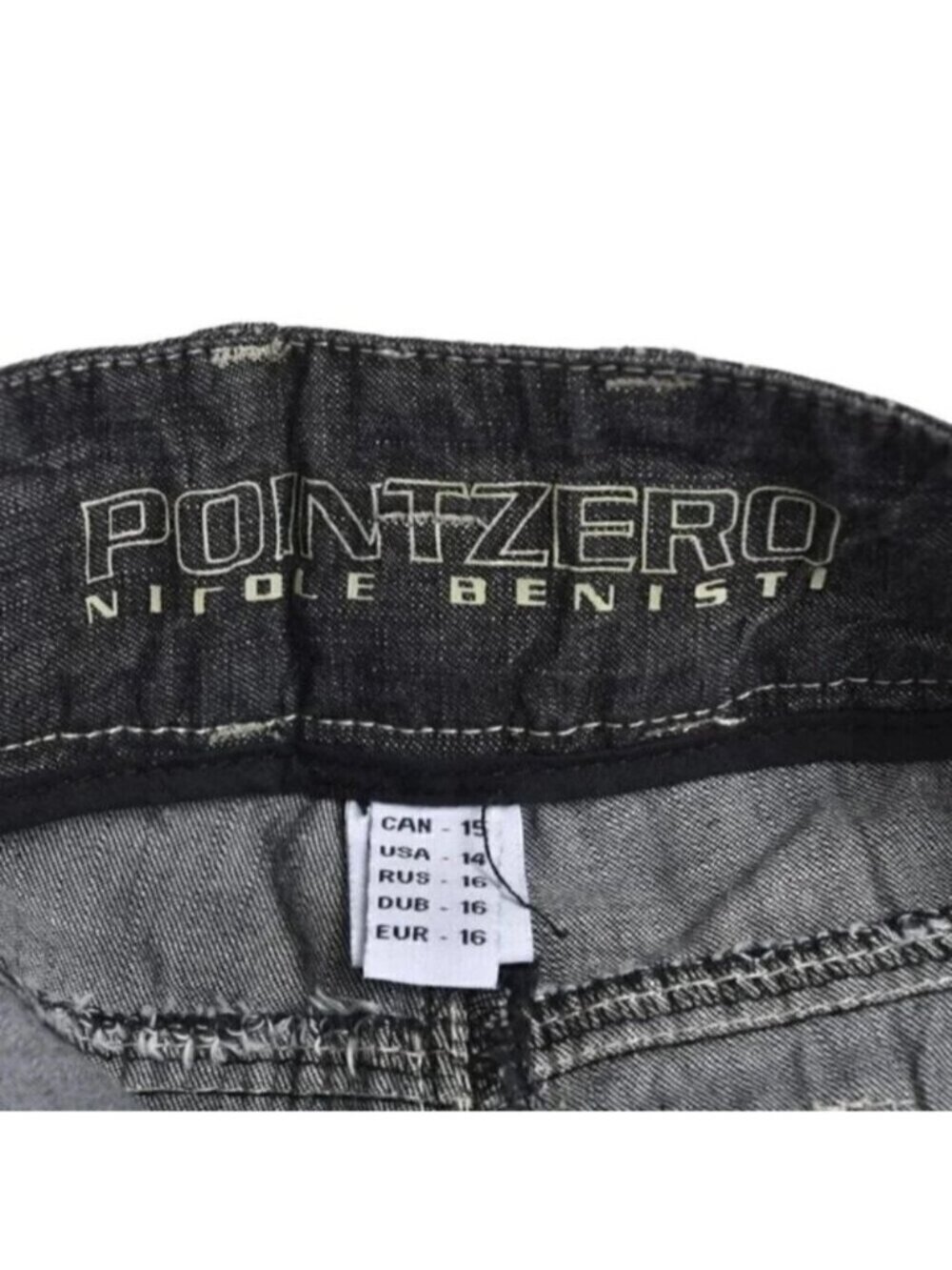 Vintage 90's Point Zero Nicole Benisti Wide Leg Jeans Gray NWT Size  15/16 - Picture 9 of 13
